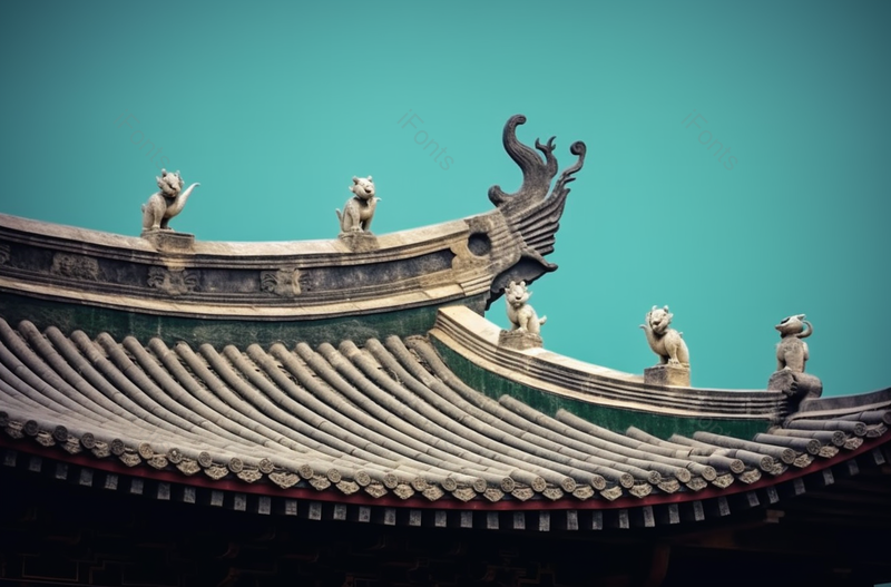 传统的房屋兽像屋檐背景,高清,摄影图,摄影图片,图片大全,摄影图免费下载